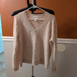 Caslon Soft Beige V-Neck Sweater